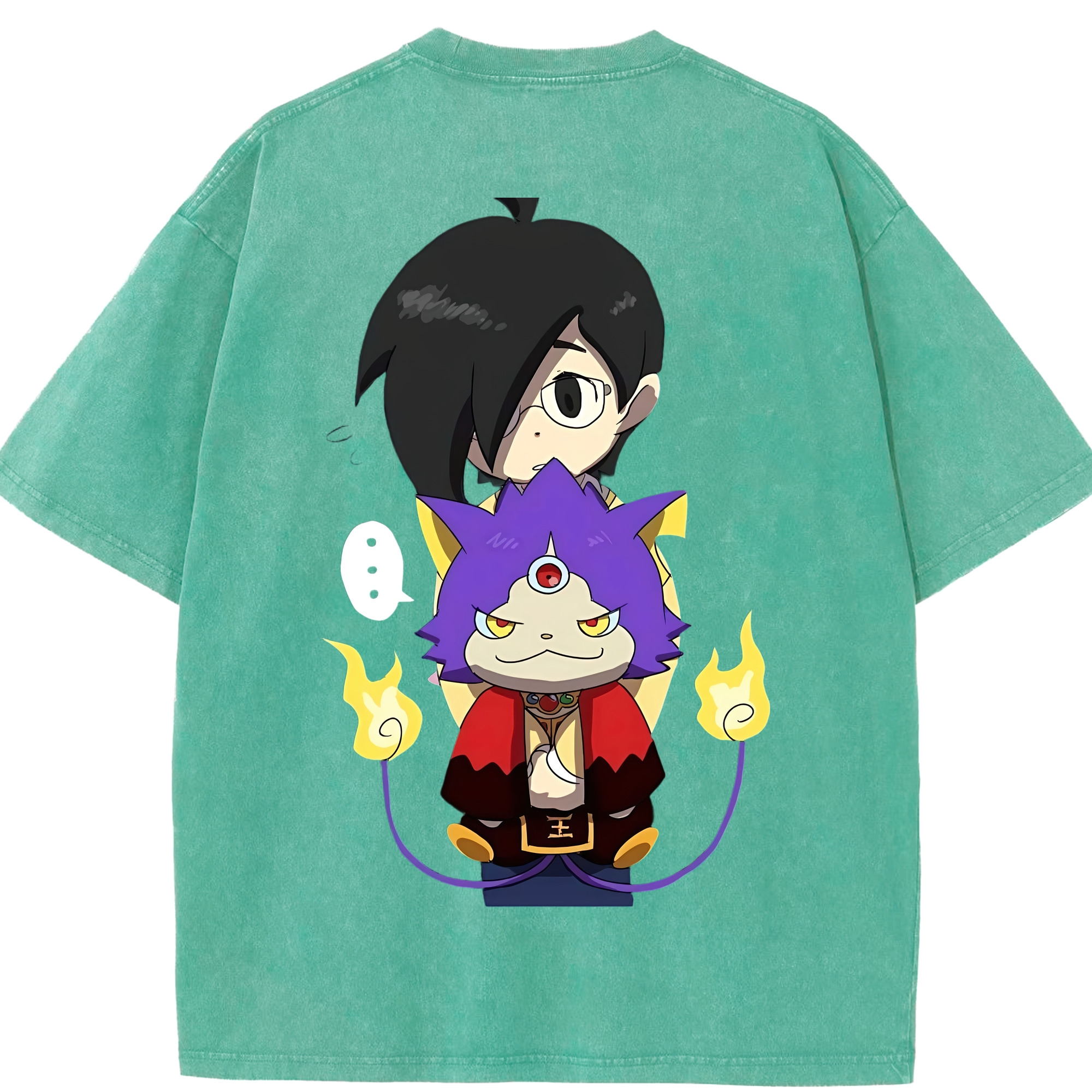 （画像用） 妖怪ウォッチ Yo-kai Watch 綿100% ヴィンテージ風 半袖Tシャツ（背面プリント）